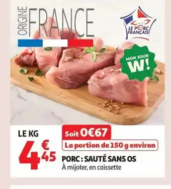 Auchan Porc: sauté sans os offre