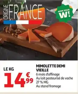 Auchan Mimolette demi vieille offre