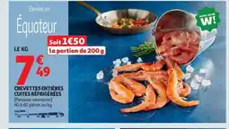 Auchan Crevettes entières cuites réfrigérées offre