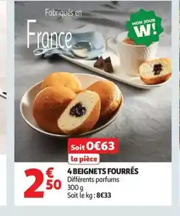 Auchan 4 beignets fourrés offre