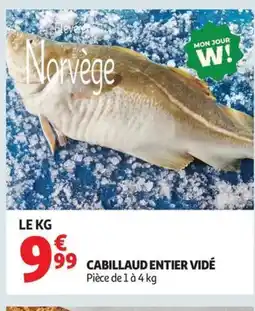 Auchan Cabillaud entier vidé offre