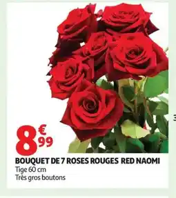 Auchan Bouquet de 7 roses rouges red naomi offre