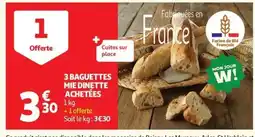 Auchan 3 baguettes mie dinette offre
