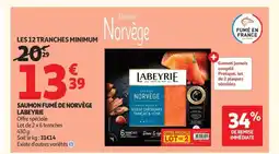 Auchan LABEYRIE Saumon fumé de norvège offre