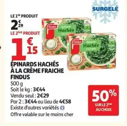 Auchan FINDUS Épinards hachés à la crème fraiche offre