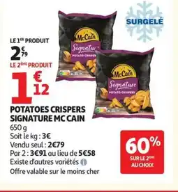 Auchan MCCAIN Potatoes crispers signature offre