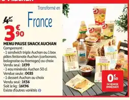 Auchan AUCHAN Menu pause snack offre