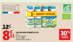 Auchan LACTEL Lait bio demi-écrémé offre
