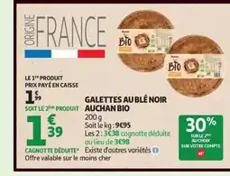 Auchan AUCHAN BIO Galettes aublé noir offre