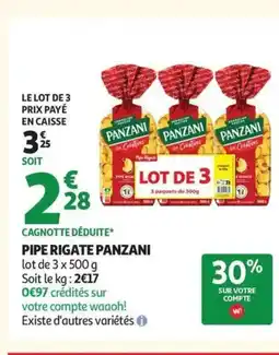 Auchan PANZANI Pipe rigate offre