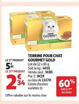 Auchan GOURMET GOLD Terrine pour chat offre