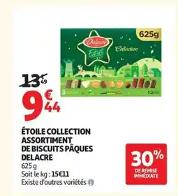 Auchan DELACRE Étoile collection assortiment de biscuits pâques offre