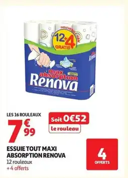 Auchan RENOVA Essuie tout maxi absorption offre