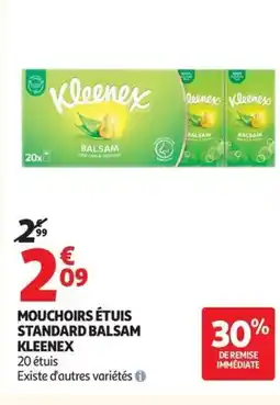 Auchan KLEENEX Mouchoirs étuis standard balsam offre