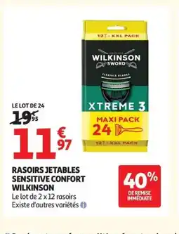 Auchan WILKINSON Rasoirs jetables sensitive confort offre