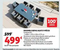 Auchan Ensemble repas agate 9 pièces offre