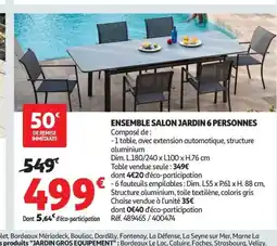 Auchan Ensemble salon jardin 6 personnes offre