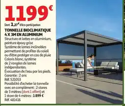 Auchan Tonnelle bioclimatique 4x3m en aluminium offre