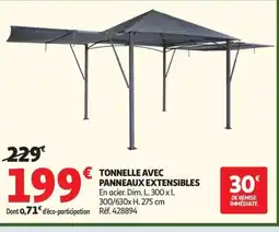 Auchan Tonnelle avec panneaux extensibles offre
