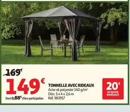 Auchan Tonnelle avec rideaux offre