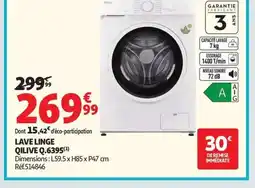 Auchan QILIVE Lave linge q.6395 offre