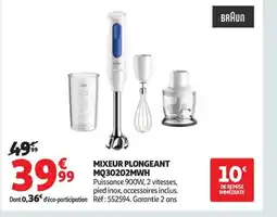 Auchan BRAUN Mixeur plongeant mq30202mwh offre
