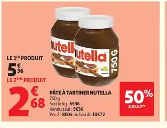 Auchan NUTELLA Pâte à tartiner offre
