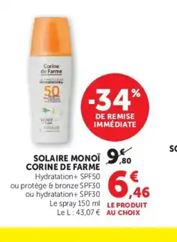 U Express CORINE DE FARME Solaire monoï offre
