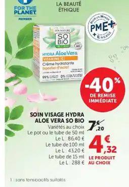 U Express SO BIO Soin visage hydra aloe vera offre