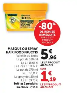 U Express Masque ou spray hair food fructis offre