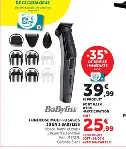 U Express BABYLISS Tondeuse multi-usages 10 en 1 offre
