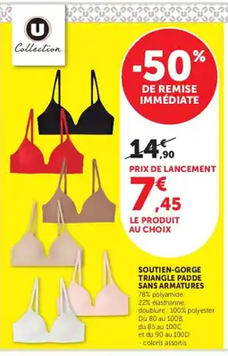 U Express Soutien-gorge triangle padde sans armatures offre