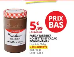 U Express BONNE MAMAN Pate a tartiner noisettes et cacao offre