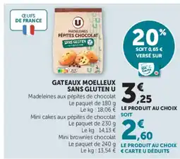 U Express U Gateaux moelleux sans gluten offre