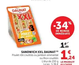 U Express DAUNAT Sandwich xxl offre