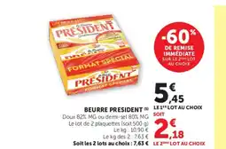 U Express PRESIDENT Beurre offre