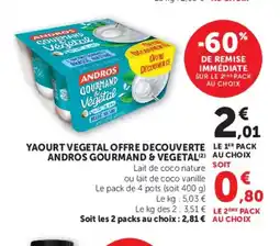 U Express Yaourt vegetal offre decouverte andros gourmand & vegetal offre