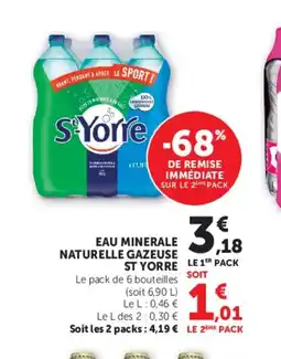 U Express ST YORRE Eau minerale naturelle gazeuse offre
