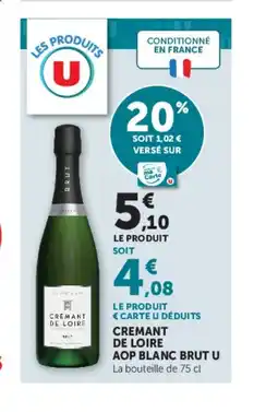 U Express U Cremant de loire aop blanc brut offre