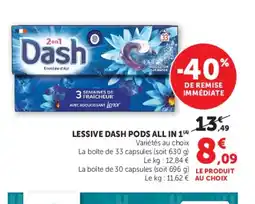 U Express DASH Lessive pods all in 1 offre