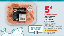 U Express U Crevette entiere cuite offre