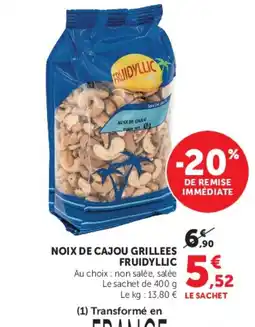 U Express FRUIDYLLIC Noix de cajou grillees offre