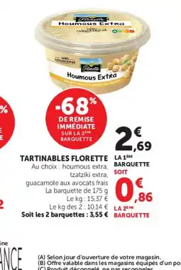 U Express FLORETTE Tartinables offre
