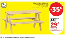 U Express Table pique-nique enfant offre