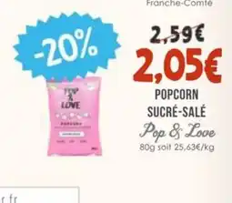 Naturalia POP & LOVE Popcorn sucré-salé offre