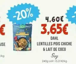 Naturalia SOY Dahl lentilles pois chiche & lait de coco offre