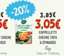 Naturalia SOY Cappelletti chèvre tofu & épinards offre
