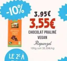 Naturalia RAPUNZEL NChocolat praliné vegan offre