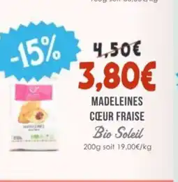 Naturalia BIO SOLEIL Madeleines cœur fraise offre