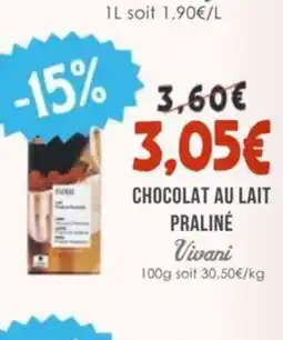 Naturalia VIVANI Chocolat au lait praliné offre